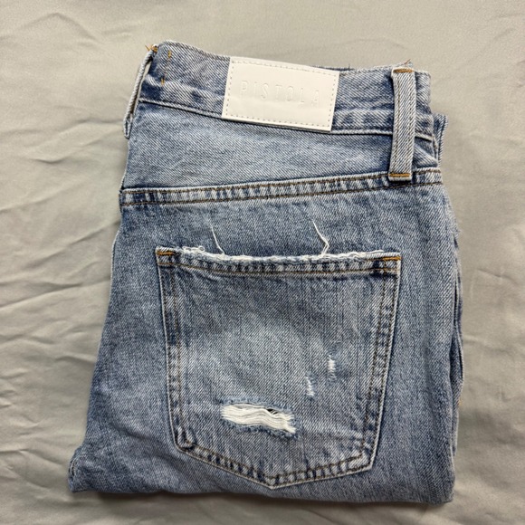 pistola Denim - Pistola Womens High Rise Straight Leg Distressed Jeans Light Wash Blue Sz 26